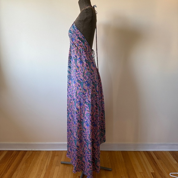 Vintage 90s Dreamy halter maxi dress in vibrant paisley (pink, lilac & teal) ✨ - Picture 3 of 10
